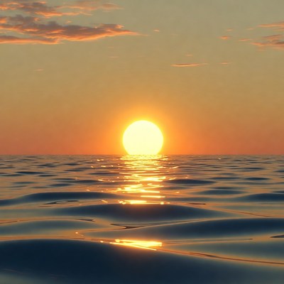 Sunset over calm ocean