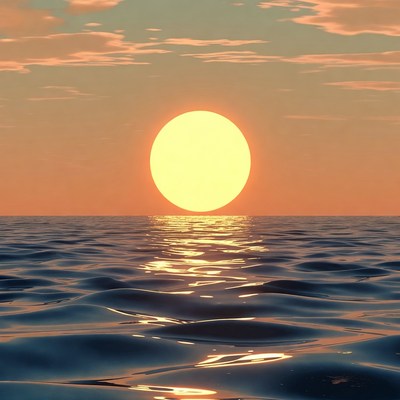 Sunset over ocean