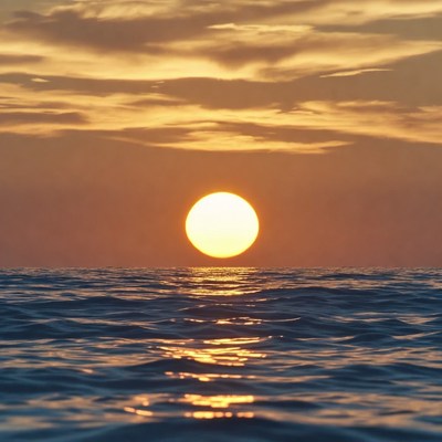Sunset over calm ocean