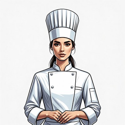 Female Chef in White Uniform