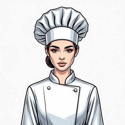 Woman chef wearing white uniform