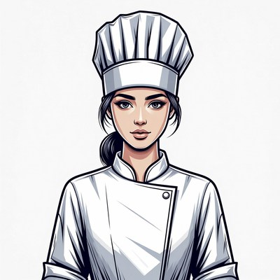 Female Chef Wearing White Uniform