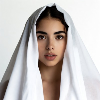 Woman wearing white headscarf