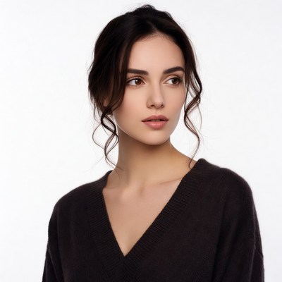 Beautiful woman with dark hair