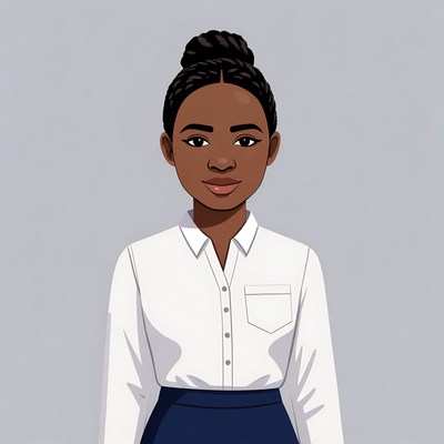 African-American woman in white shirt