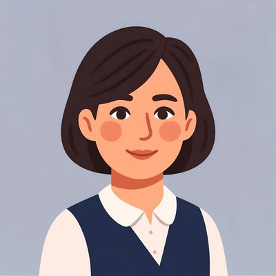 Asian woman smiling illustration