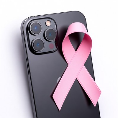 iPhone with Pink Ribbon