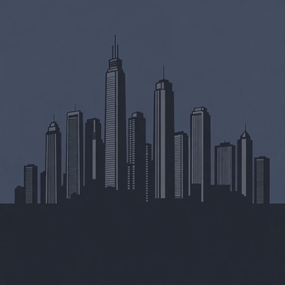 Silhouette of City Skyline