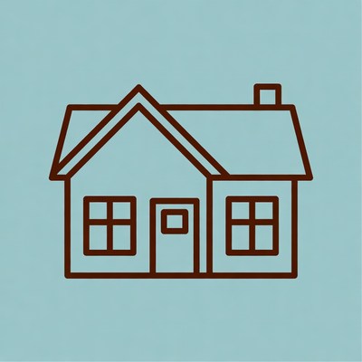 Brown line house illustration