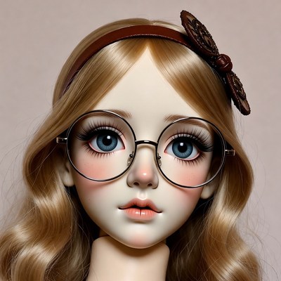 Blonde BJD Doll with Glasses