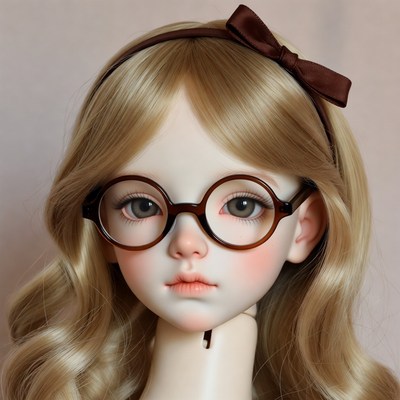 Blonde Ball-Jointed Doll with Glasses