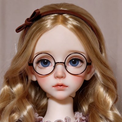 Blonde BJD Doll with Glasses