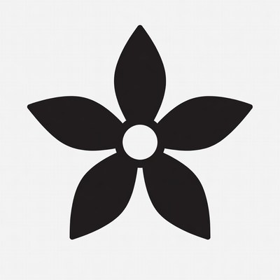 Black Silhouette Flower Icon