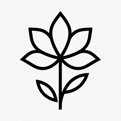 Black Lotus Flower Outline