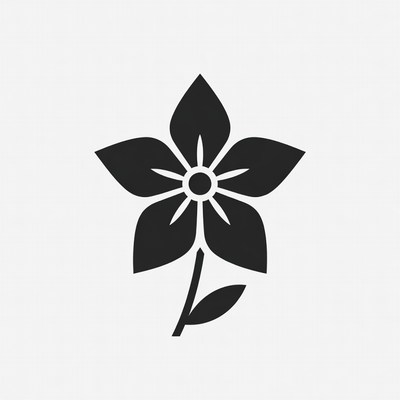 Black Silhouette Flower Icon