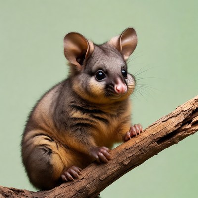 Sugar glider on branch