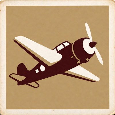 Vintage Propeller Airplane Illustration
