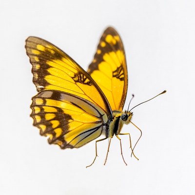 Yellow butterfly with black spots