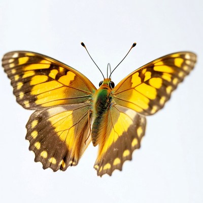 Yellow butterfly with black spots