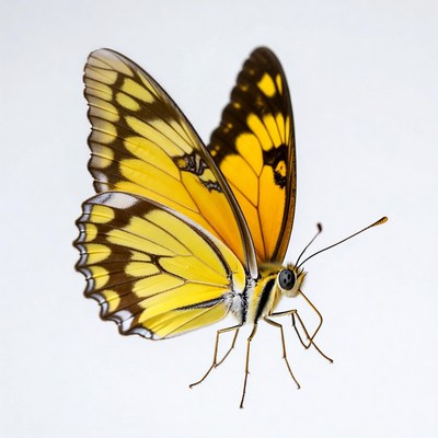 Yellow butterfly with black spots