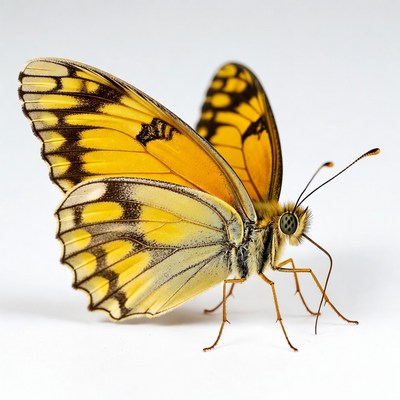 Yellow butterfly with black spots