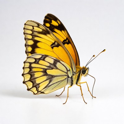Yellow butterfly with black spots