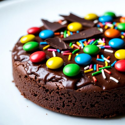 Chocolate Cake with M&Ms and Sprinkles