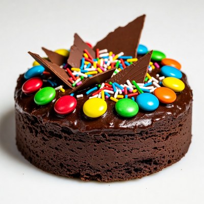 Chocolate Cupcake with M&Ms and Sprinkles