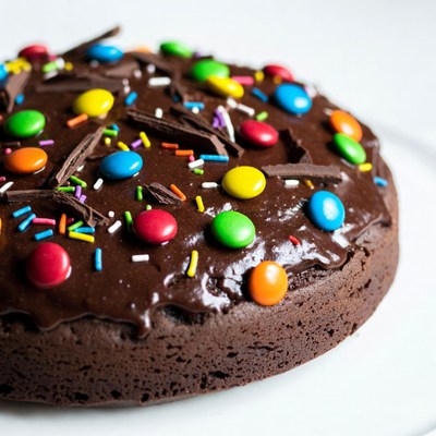 Chocolate Cake with M&Ms and Sprinkles