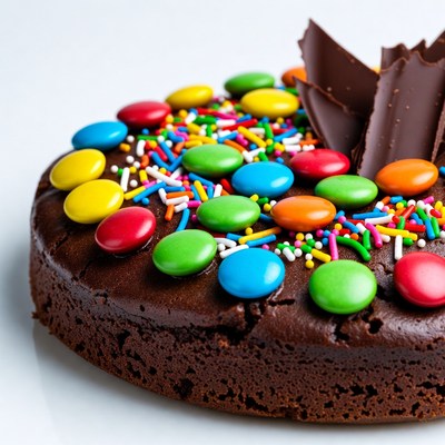 Chocolate Cake with Colorful M&Ms