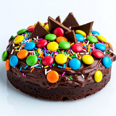 Chocolate Brownie Cake with Rainbow Candies