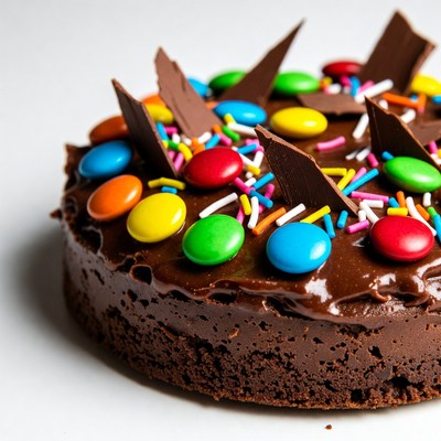 Chocolate Cake with M&Ms and Sprinkles