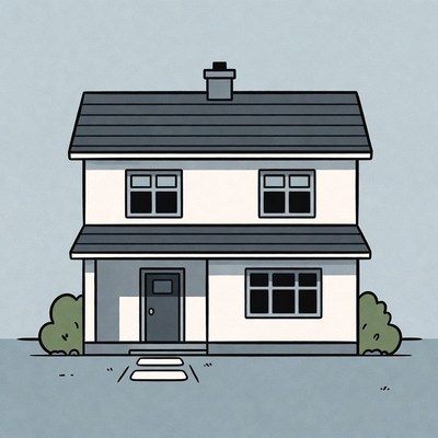 Simple Illustrated House with Porch