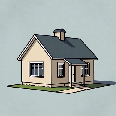 Cartoon house with chimney