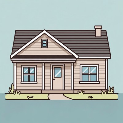 Cute Illustrated House with Porch