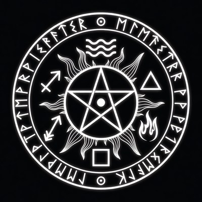Glowing Pentagram Occult Symbol
