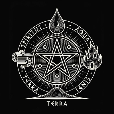 Four Elements Pentagram Symbol