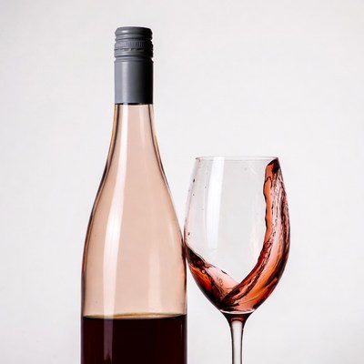 RosÃ© Wine Pouring into Glass