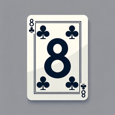 Eight of Clubs Playing Card
