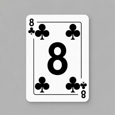 Eight of Clubs Playing Card