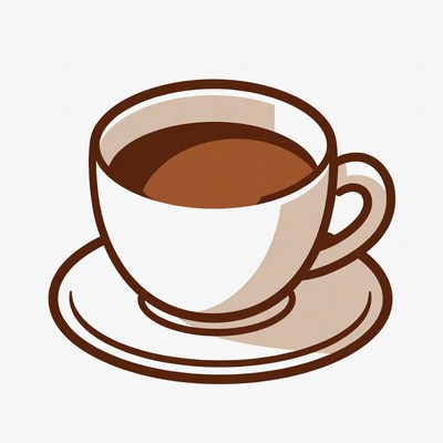 Cup of coffee with saucer