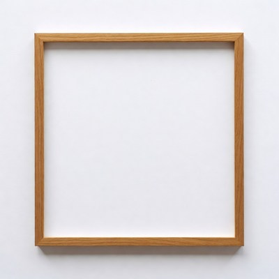 Wooden Frame with White Background