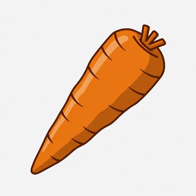 Cartoon carrot on white background
