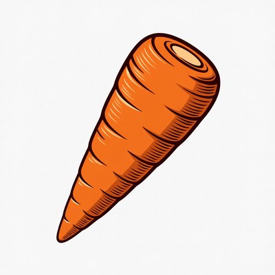 Cartoon carrot on white background