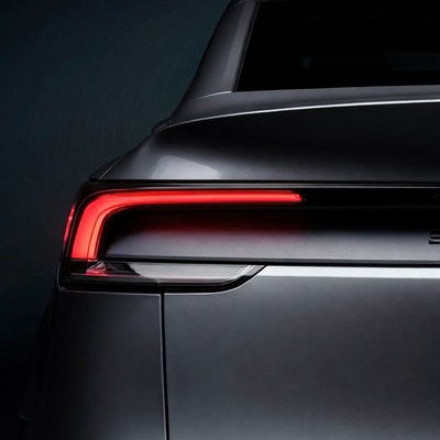 Gray Sedan Rear with Red Taillights