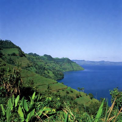 Green Hills Overlooking Blue Lake