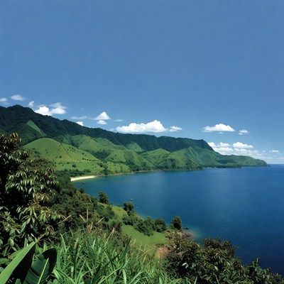 Turquoise Bay with Green Rolling Hills