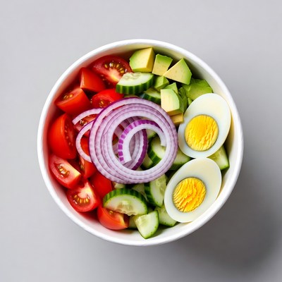 Avocado Egg Tomato Salad Bowl