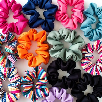 Colorful Scrunchies on White Background