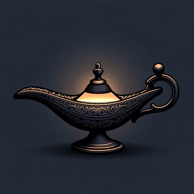 Glowing Magic Lamp Illustration